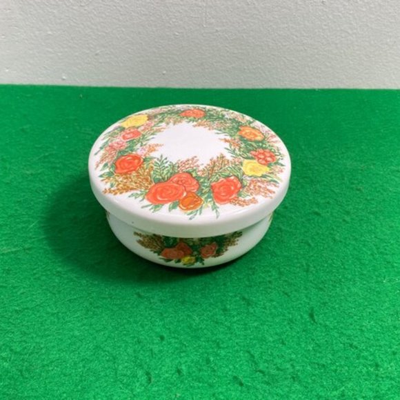 Vintage Italglass Ceramic Lidded Dish,Elegant Trinket Ring Storage Box - Picture 2 of 10